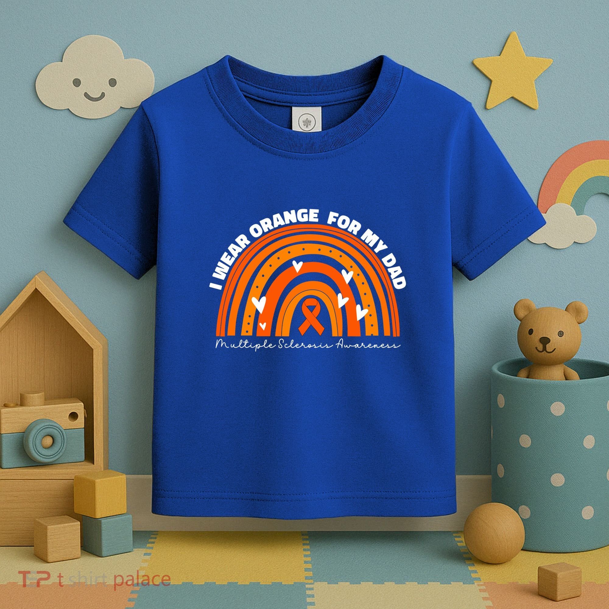 I Wear Orange For My Dad Ms Multiple Sclerosis Cute Gift Toddler T-Shirt
