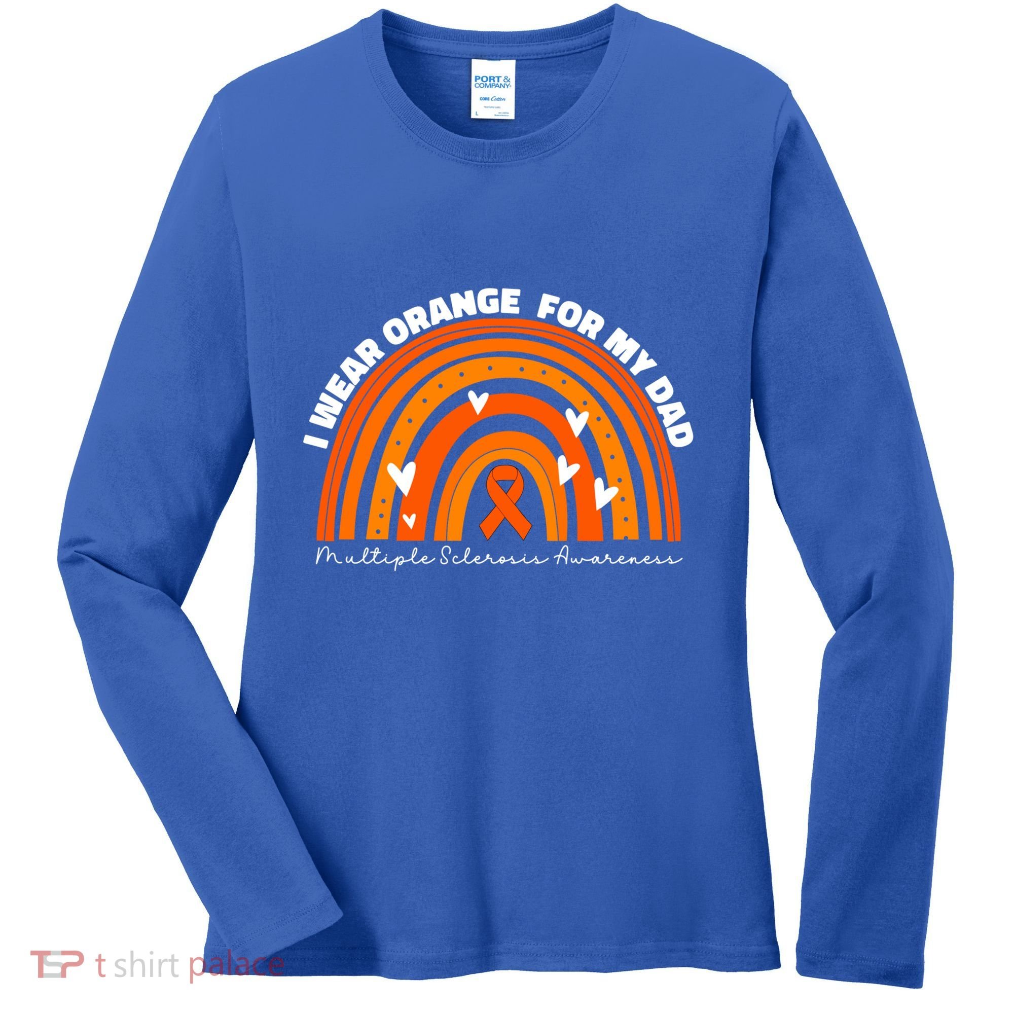 I Wear Orange For My Dad Ms Multiple Sclerosis Cute Gift Women's Long Sleeve Shirt