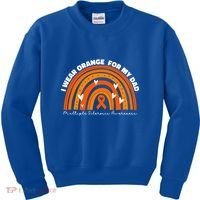 I Wear Orange For My Dad Ms Multiple Sclerosis Cute Gift Kids Sweatshirt thumb 0