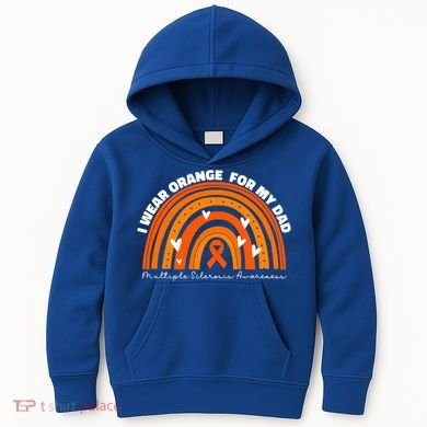 I Wear Orange For My Dad Ms Multiple Sclerosis Cute Gift Kids Hoodie