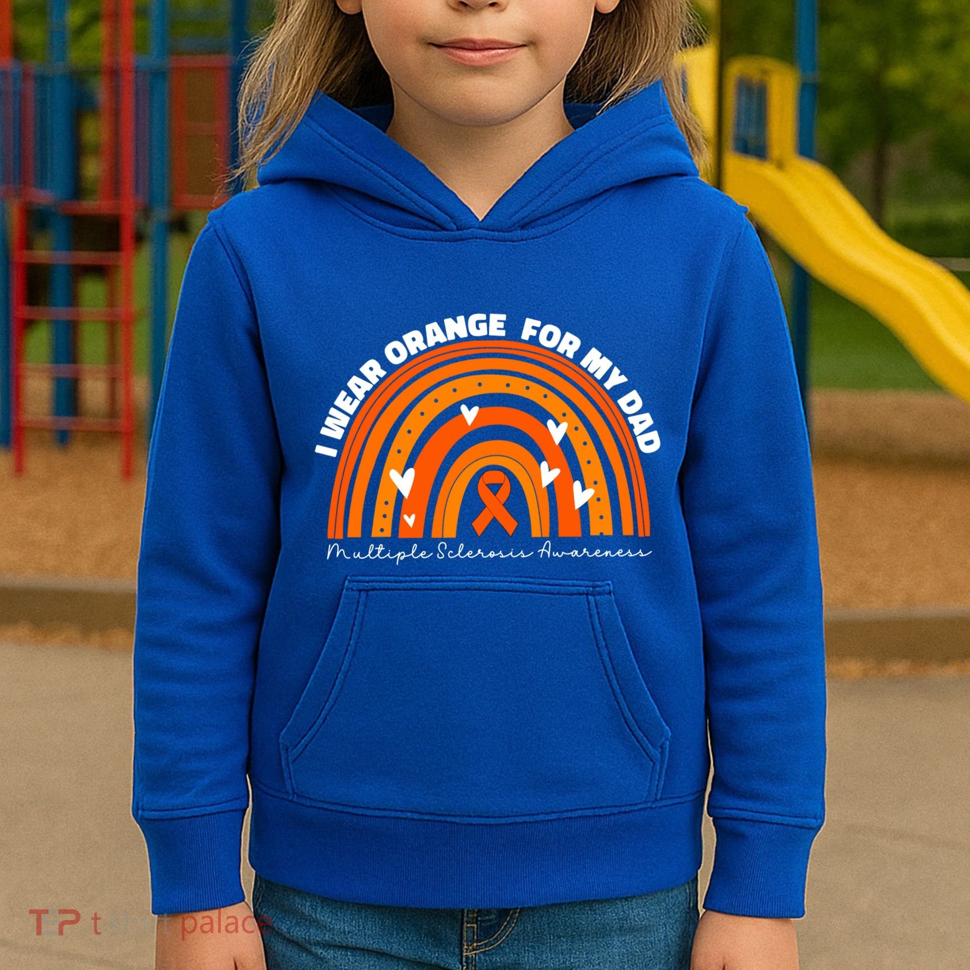 I Wear Orange For My Dad Ms Multiple Sclerosis Cute Gift Kids Hoodie