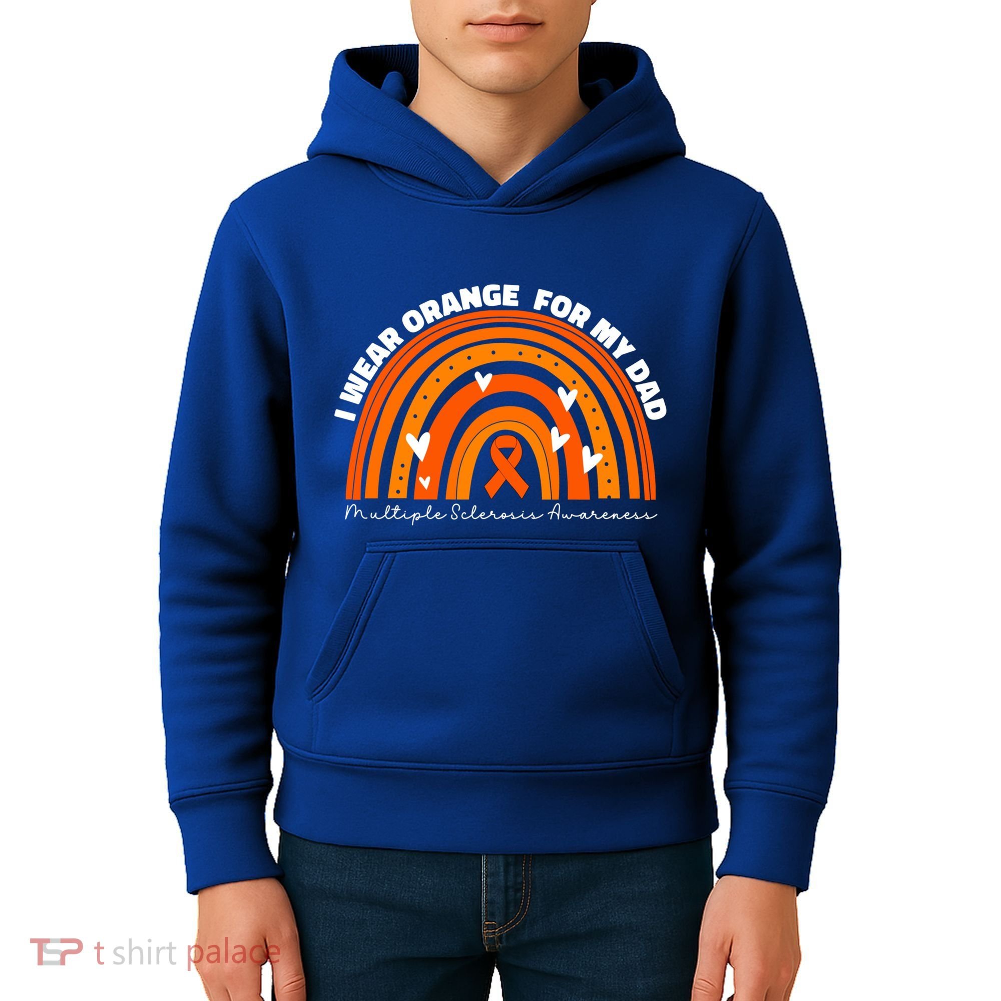 I Wear Orange For My Dad Ms Multiple Sclerosis Cute Gift Kids Hoodie