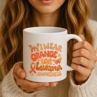 I Wear Orange For Leukemia Awareness Coffee Mug thumb 3
