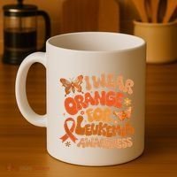 I Wear Orange For Leukemia Awareness Coffee Mug thumb 4