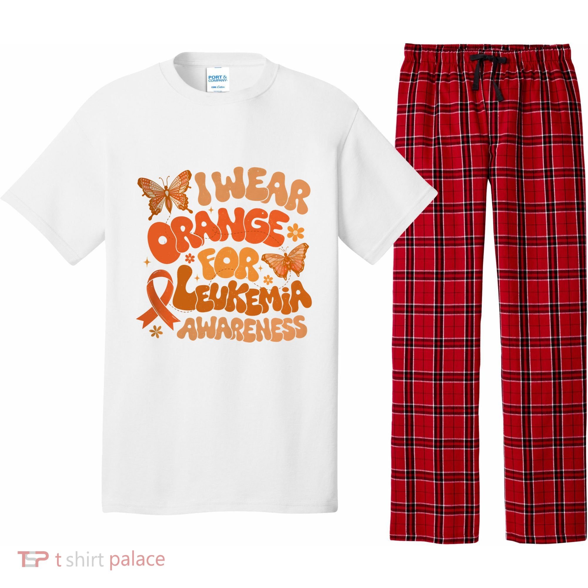 I Wear Orange For Leukemia Awareness Pajama Set