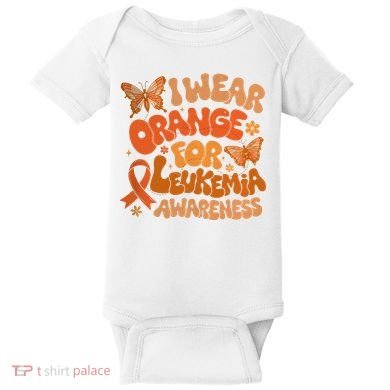 I Wear Orange For Leukemia Awareness Baby Bodysuit