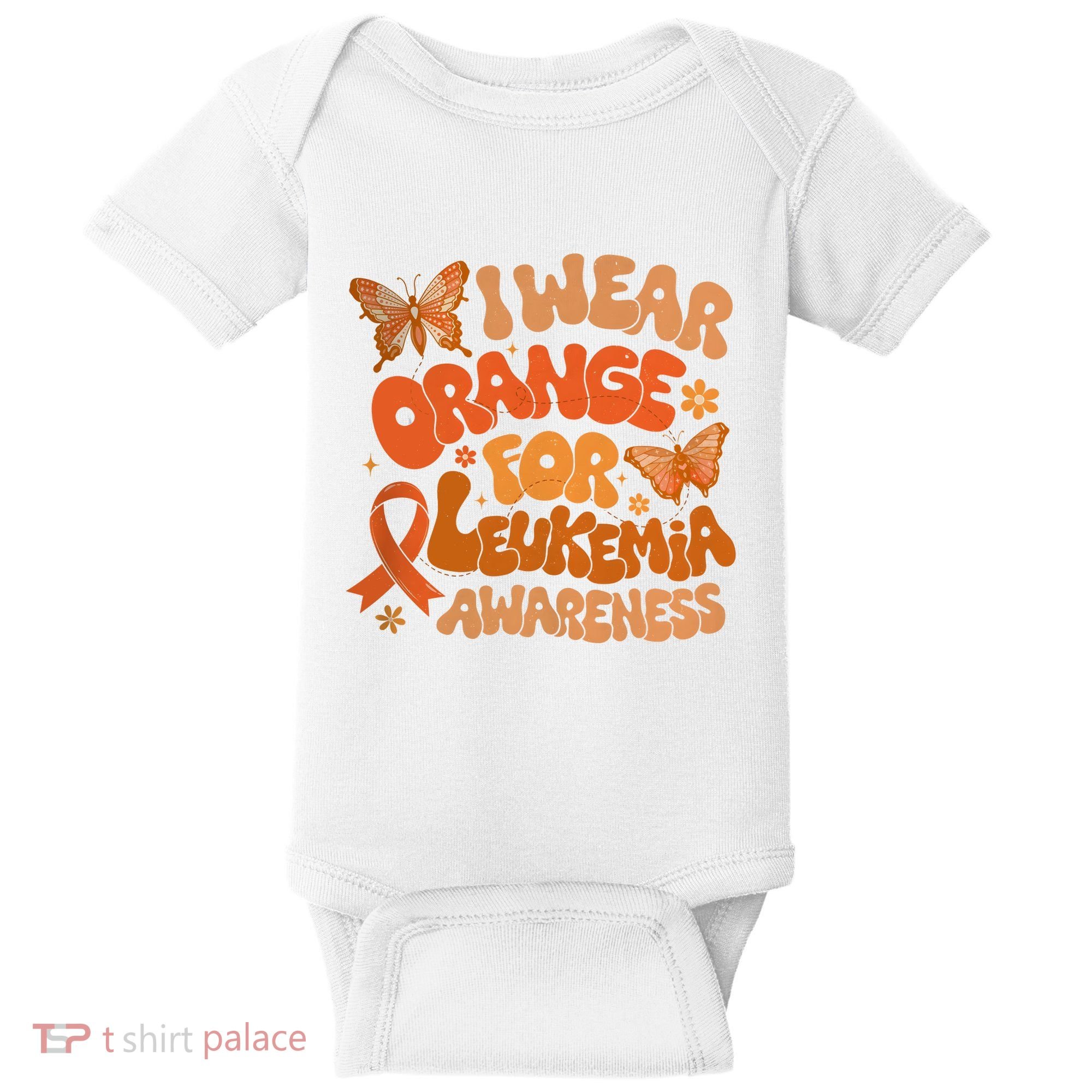I Wear Orange For Leukemia Awareness Baby Bodysuit