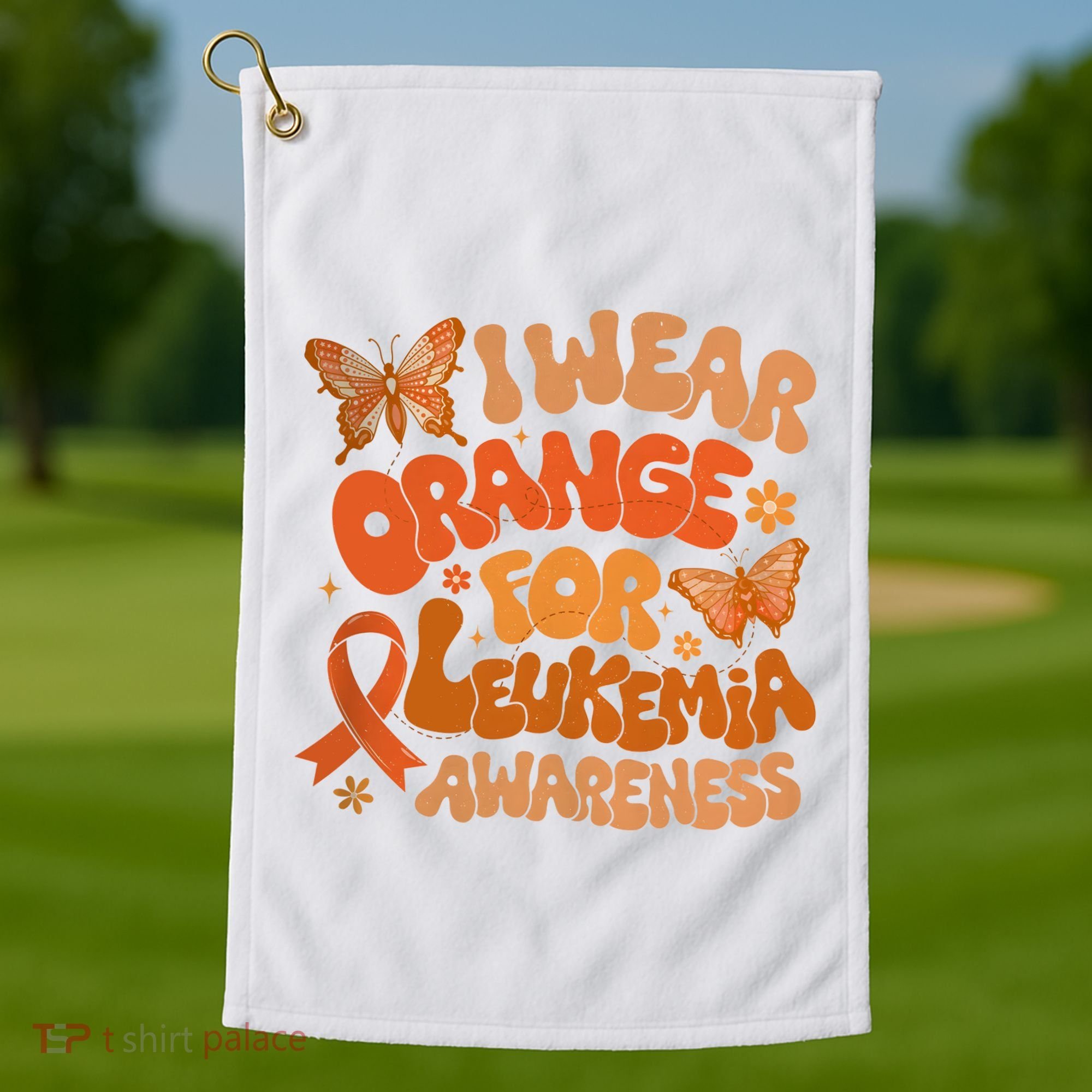 I Wear Orange For Leukemia Awareness Golf Towel