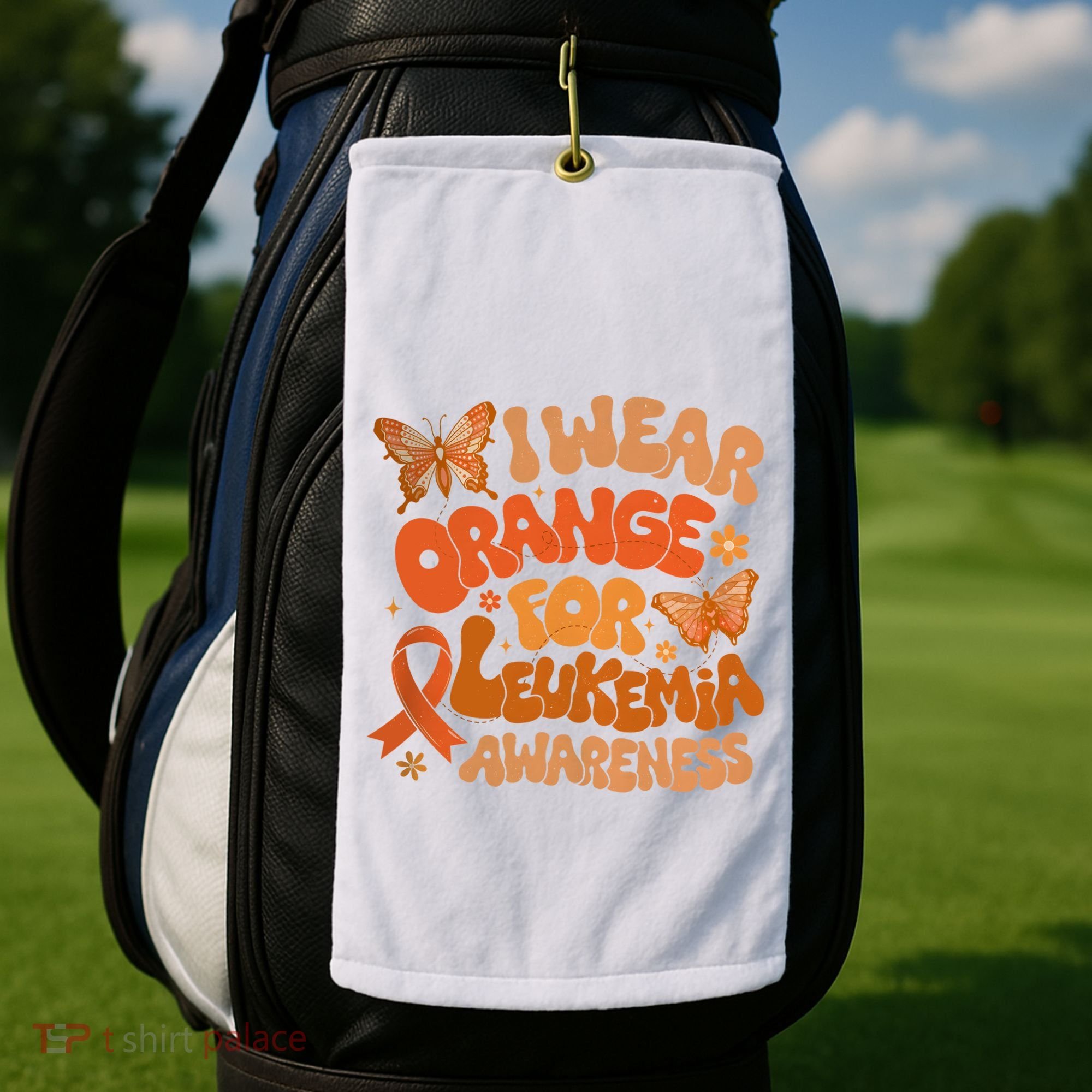 I Wear Orange For Leukemia Awareness Golf Towel