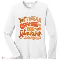 I Wear Orange For Leukemia Awareness Women's Long Sleeve Shirt thumb 0