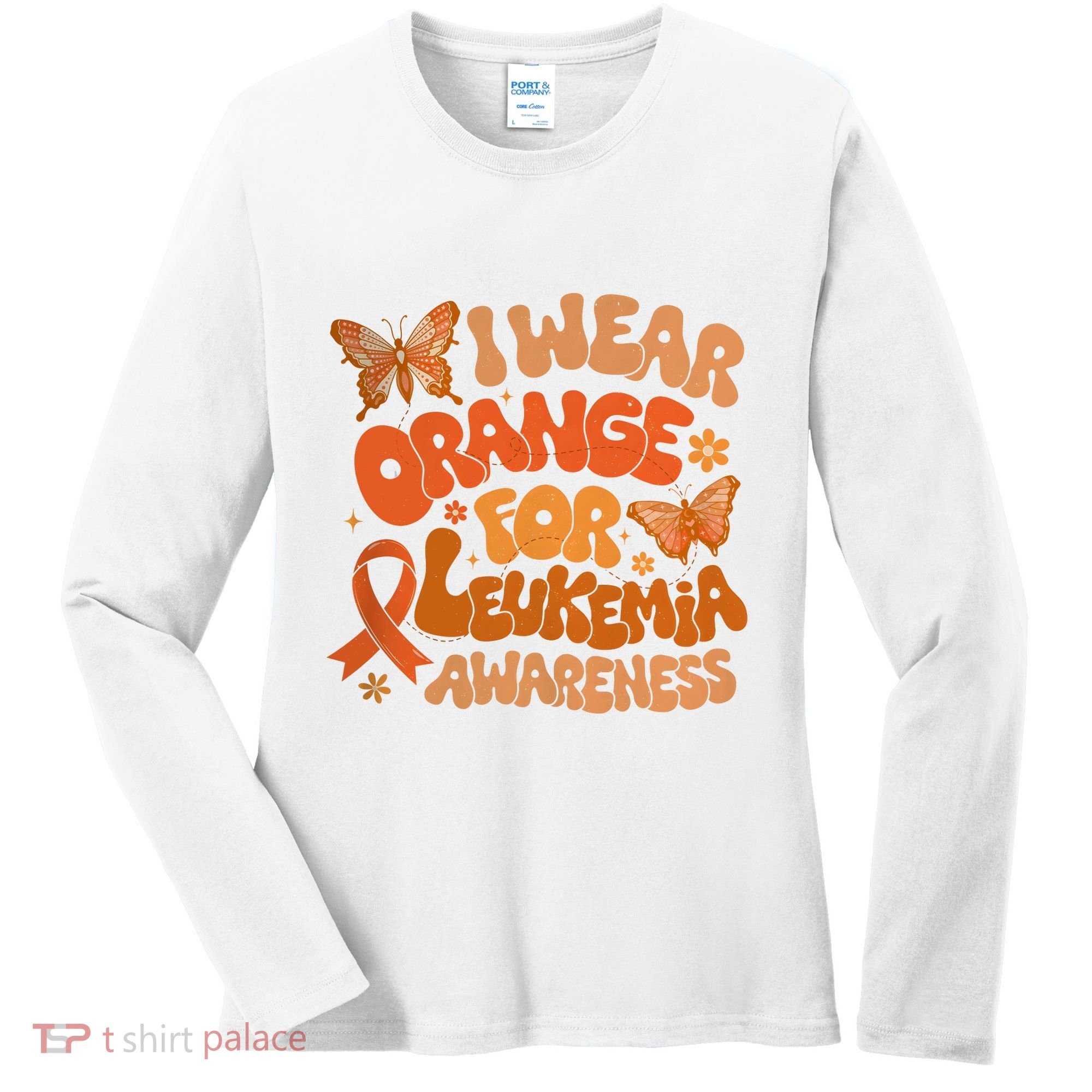 I Wear Orange For Leukemia Awareness Women's Long Sleeve Shirt