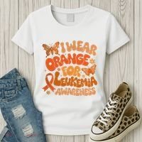I Wear Orange For Leukemia Awareness Women's T-Shirt thumb 3