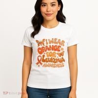I Wear Orange For Leukemia Awareness Women's T-Shirt thumb 4