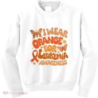 I Wear Orange For Leukemia Awareness Kids Sweatshirt thumb 0