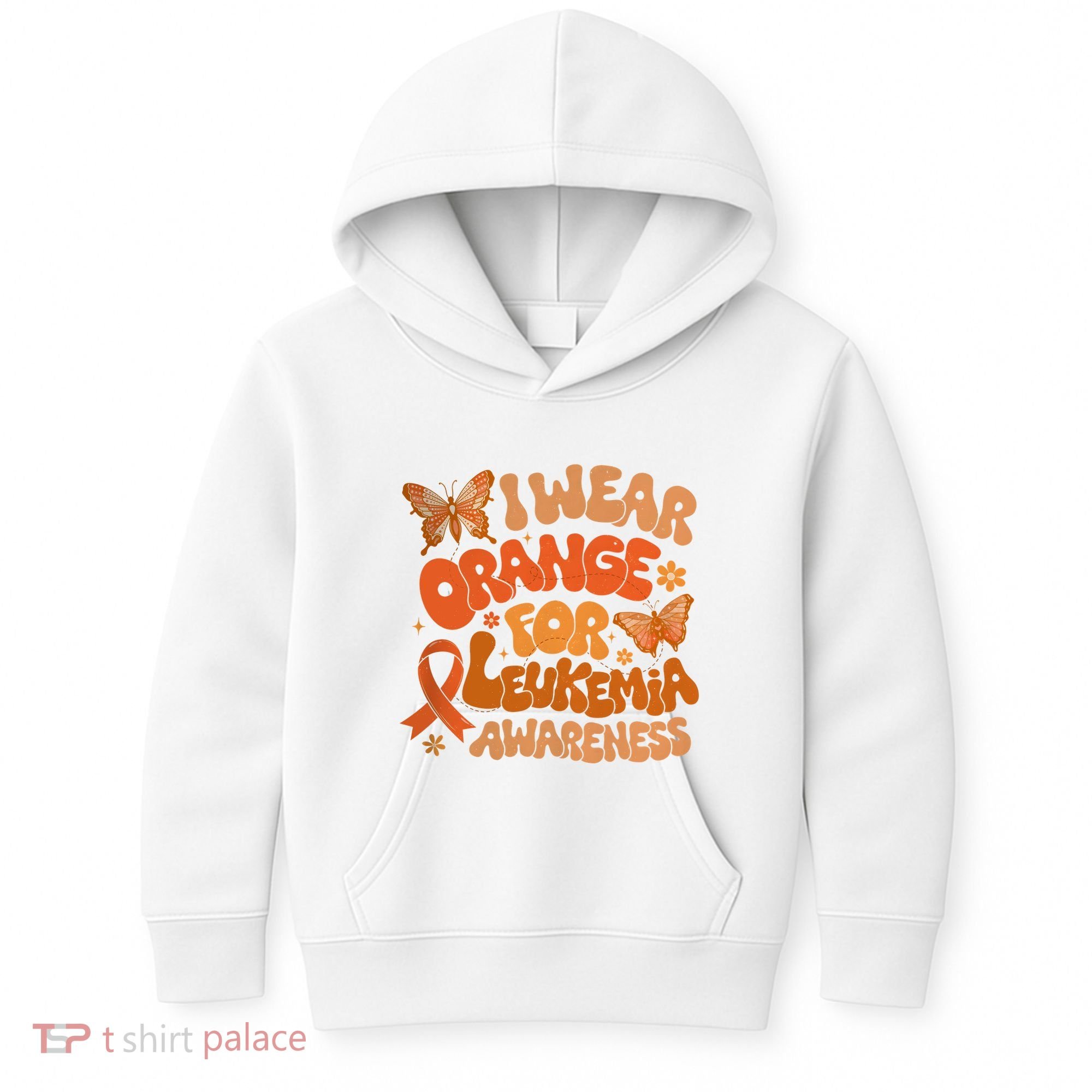 I Wear Orange For Leukemia Awareness Kids Hoodie