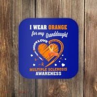 I Wear Orange For My Granddaughter Multiple Sclerosis Ms Gift Coaster thumb 0