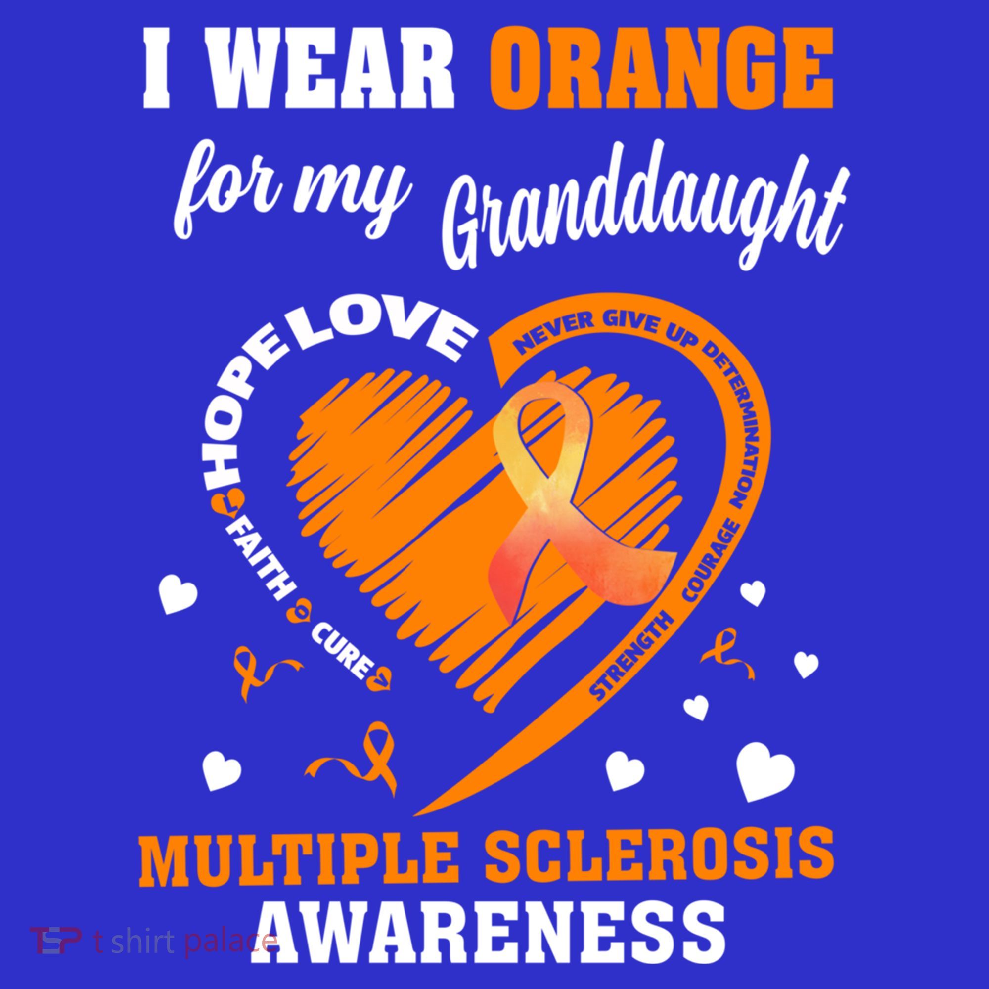 I Wear Orange For My Granddaughter Multiple Sclerosis Ms Gift Coaster