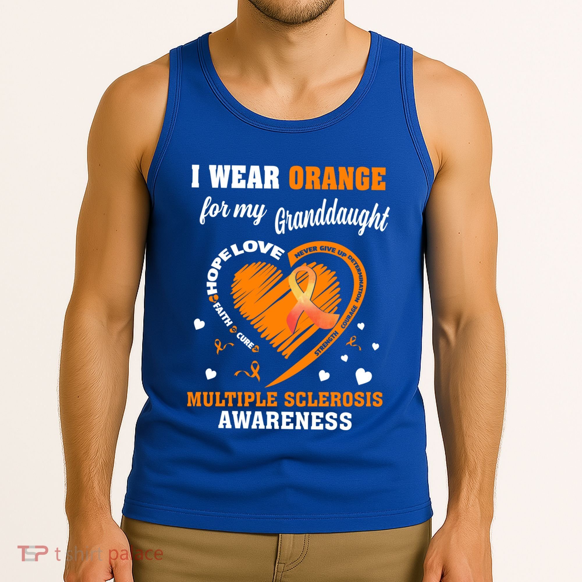 I Wear Orange For My Granddaughter Multiple Sclerosis Ms Gift Tank Top