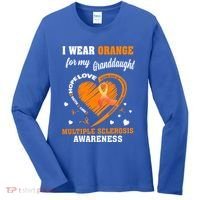 I Wear Orange For My Granddaughter Multiple Sclerosis Ms Gift Women's Long Sleeve Shirt thumb 0