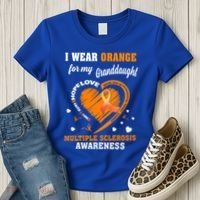 I Wear Orange For My Granddaughter Multiple Sclerosis Ms Gift Women's T-Shirt thumb 3