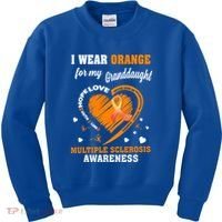 I Wear Orange For My Granddaughter Multiple Sclerosis Ms Gift Kids Sweatshirt thumb 0