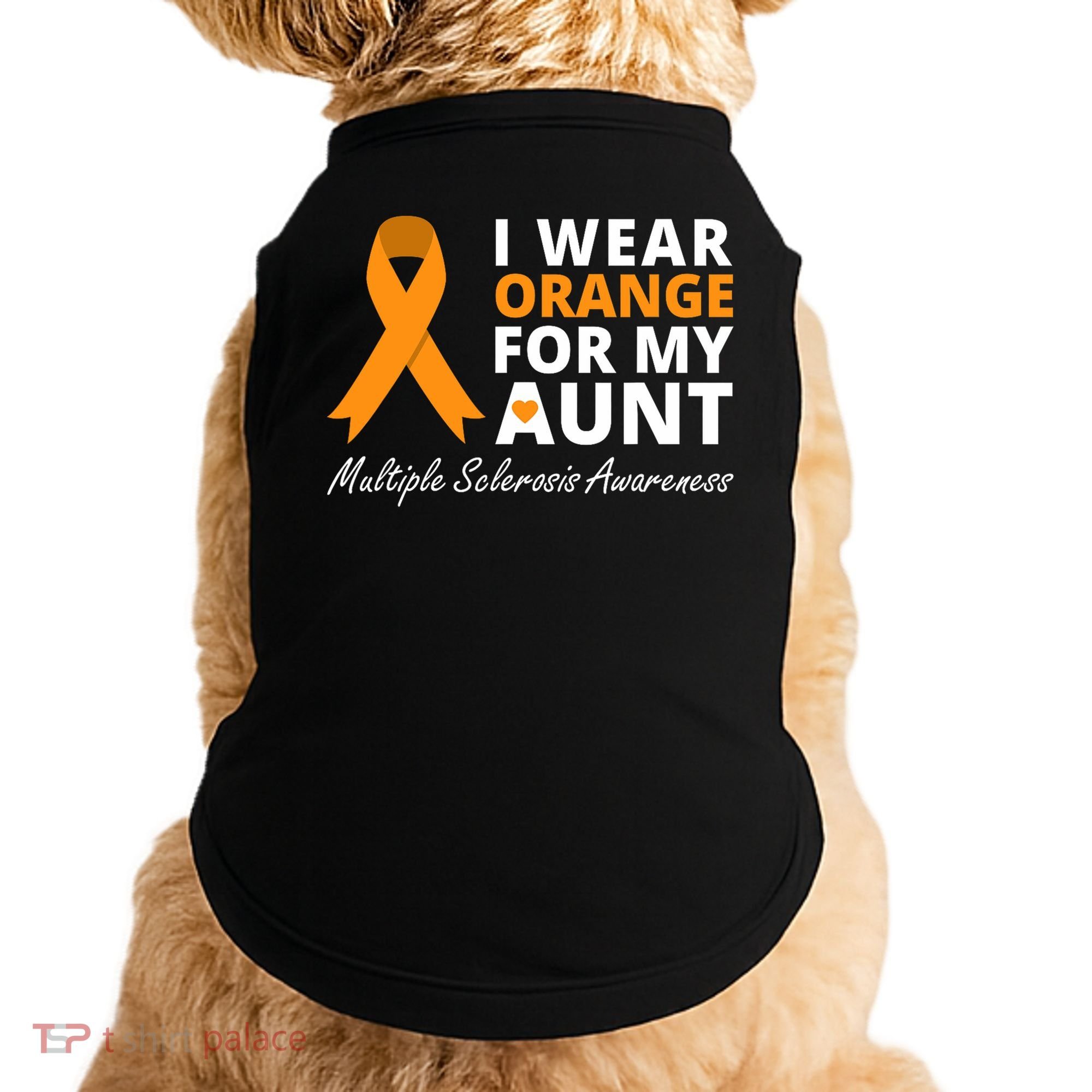 I Wear Orange For My Aunt Ms Awareness Ribbon Doggie Tank