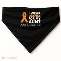 I Wear Orange For My Aunt Ms Awareness Ribbon USA-Made Doggie Bandana thumb 0