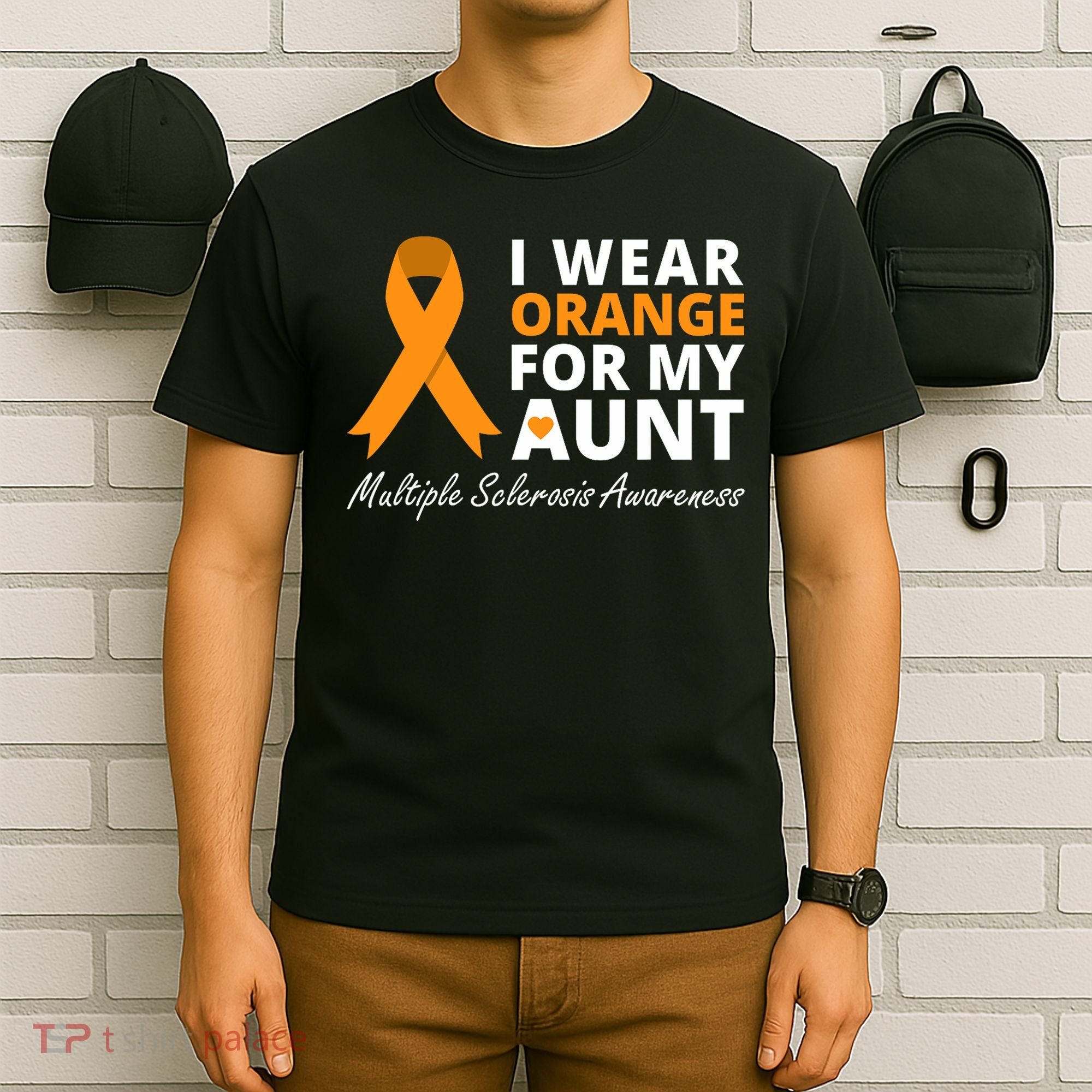 I Wear Orange For My Aunt Ms Awareness Ribbon T-Shirt