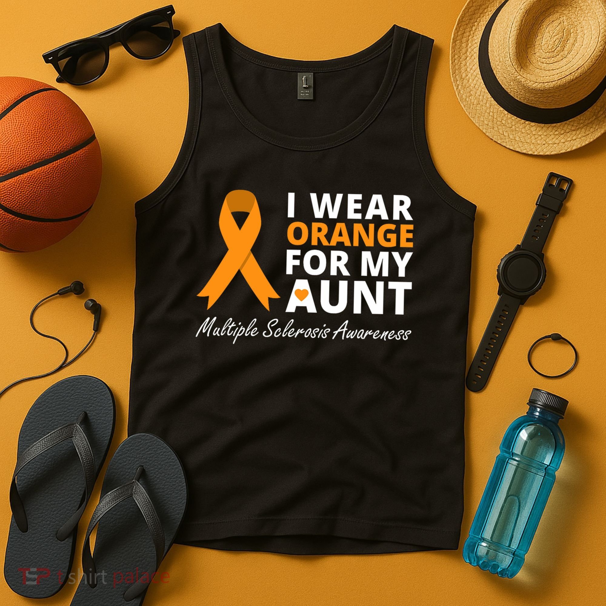 I Wear Orange For My Aunt Ms Awareness Ribbon Tank Top