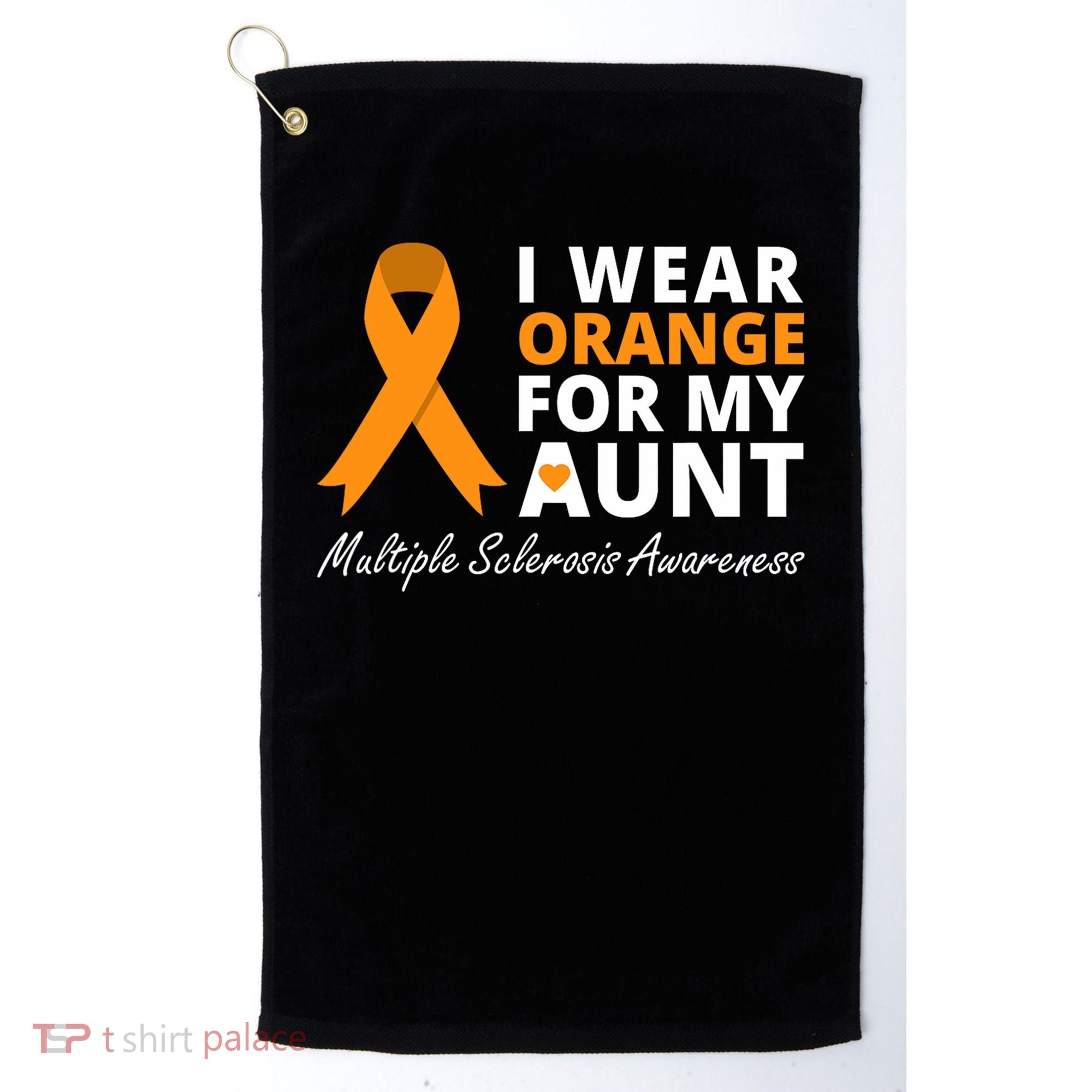 I Wear Orange For My Aunt Ms Awareness Ribbon Golf Towel