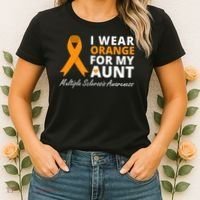I Wear Orange For My Aunt Ms Awareness Ribbon Women's T-Shirt thumb 2