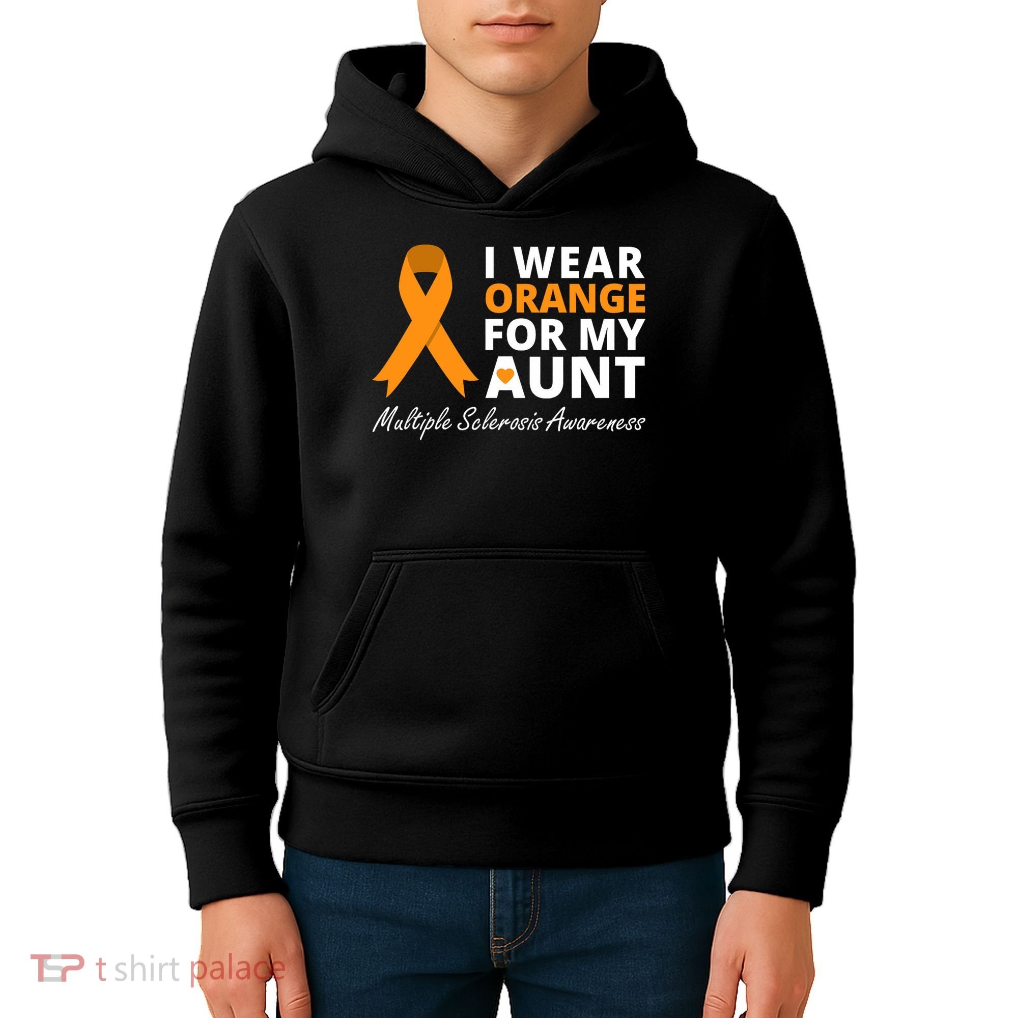I Wear Orange For My Aunt Ms Awareness Ribbon Kids Hoodie