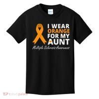 I Wear Orange For My Aunt Ms Awareness Ribbon Kids T-Shirt thumb 0