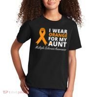 I Wear Orange For My Aunt Ms Awareness Ribbon Kids T-Shirt thumb 2