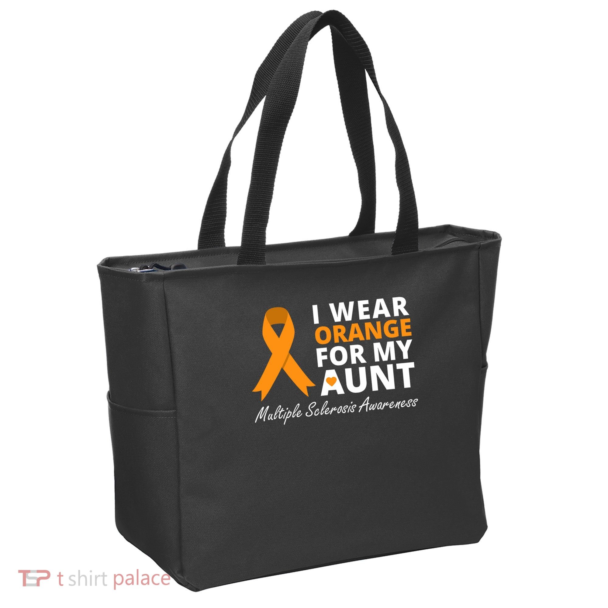 I Wear Orange For My Aunt Ms Awareness Ribbon Tote Bag