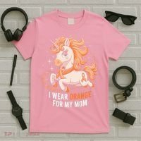 I Wear Orange For My Mom Unicorn MS Awareness T-Shirt thumb 5