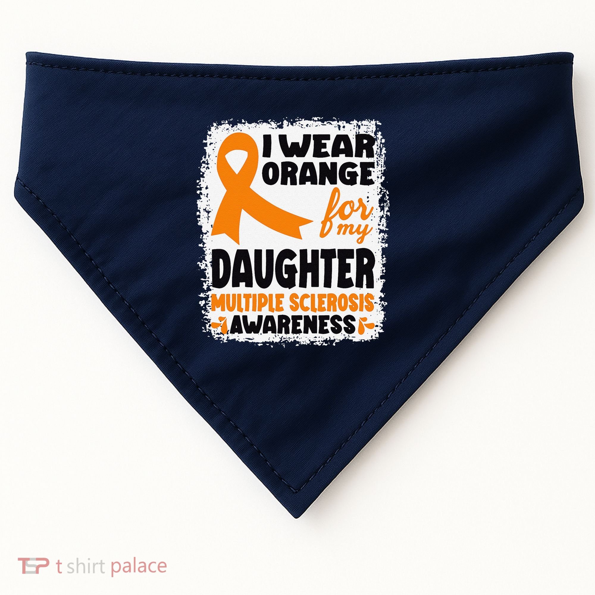 I Wear Orange For My Daughter Multiple Sclerosis Awareness USA-Made Doggie Bandana