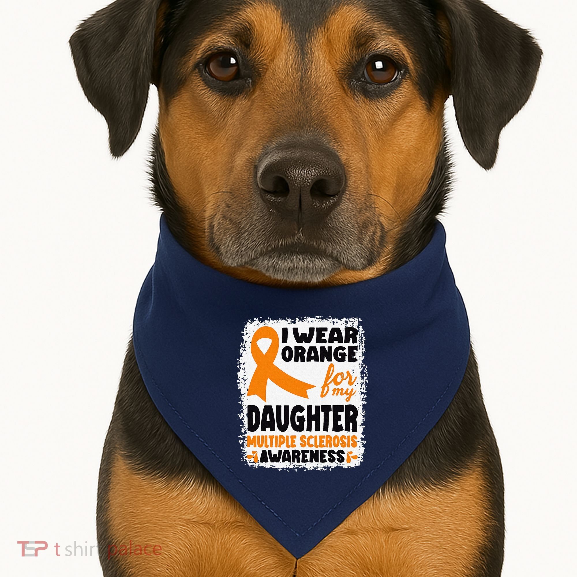 I Wear Orange For My Daughter Multiple Sclerosis Awareness USA-Made Doggie Bandana