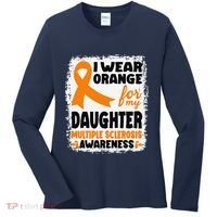 I Wear Orange For My Daughter Multiple Sclerosis Awareness Women's Long Sleeve Shirt thumb 0
