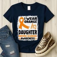 I Wear Orange For My Daughter Multiple Sclerosis Awareness Women's T-Shirt thumb 3