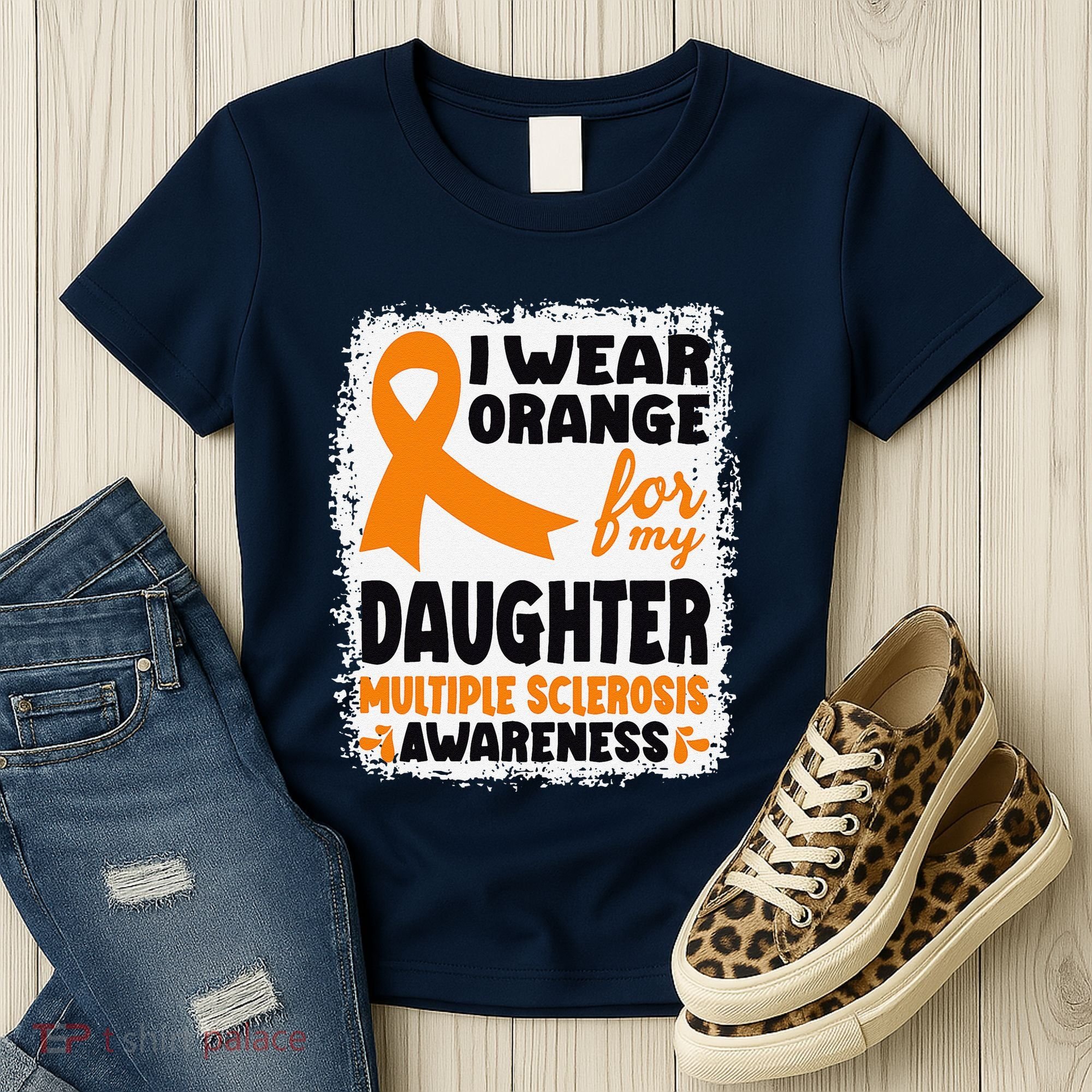I Wear Orange For My Daughter Multiple Sclerosis Awareness Women's T-Shirt