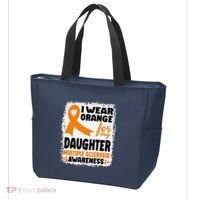 I Wear Orange For My Daughter Multiple Sclerosis Awareness Tote Bag thumb 3