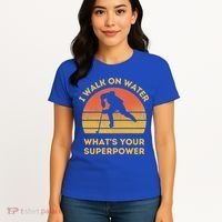 I Walk On Water Whats Your Superpower Ice Hockey Christmas Meaningful Gift Women's T-Shirt thumb 4
