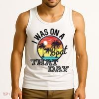 I Was On A Boat That Day Country Music Lyrics Tank Top thumb 3