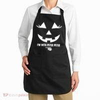 I'm With Peter Peter Skeleton Hand Pointing Matching Halloween Apron thumb 2