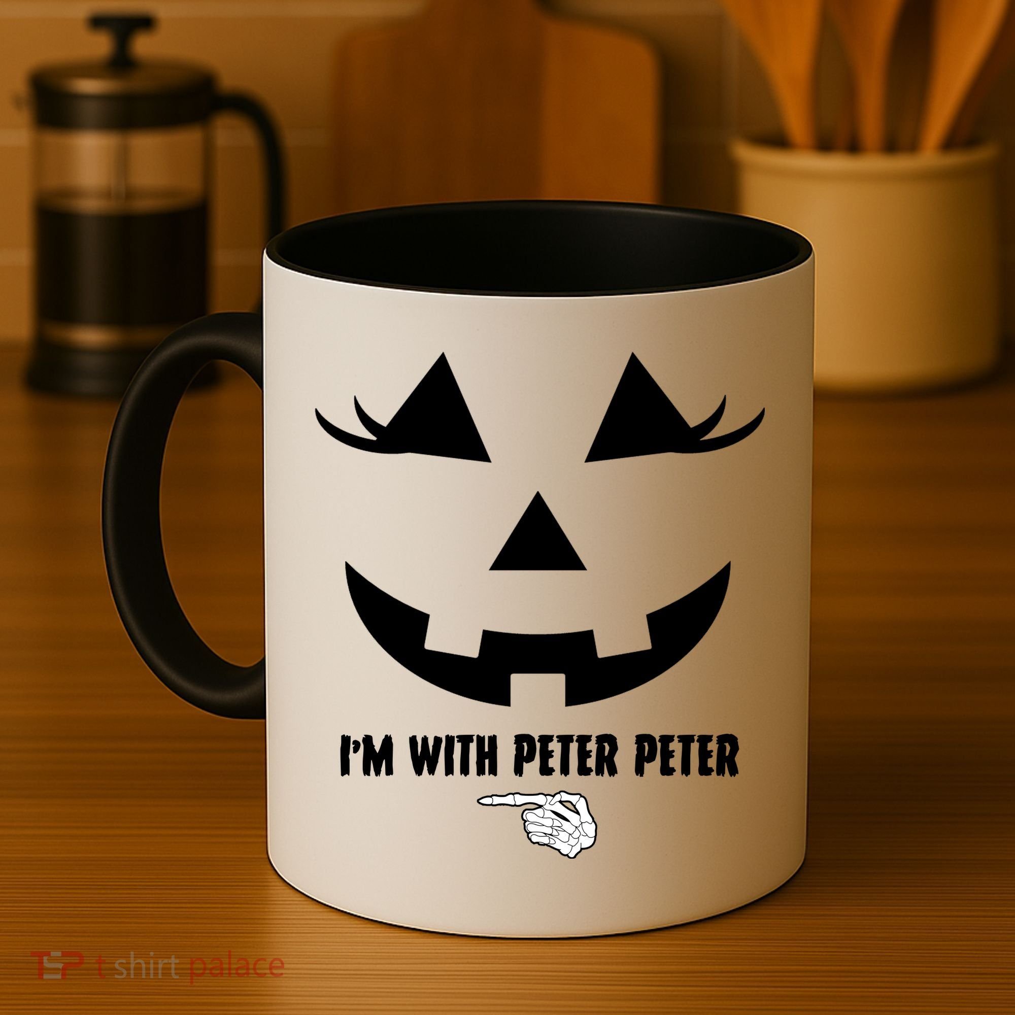 I'm With Peter Peter Skeleton Hand Pointing Matching Halloween Coffee Mug