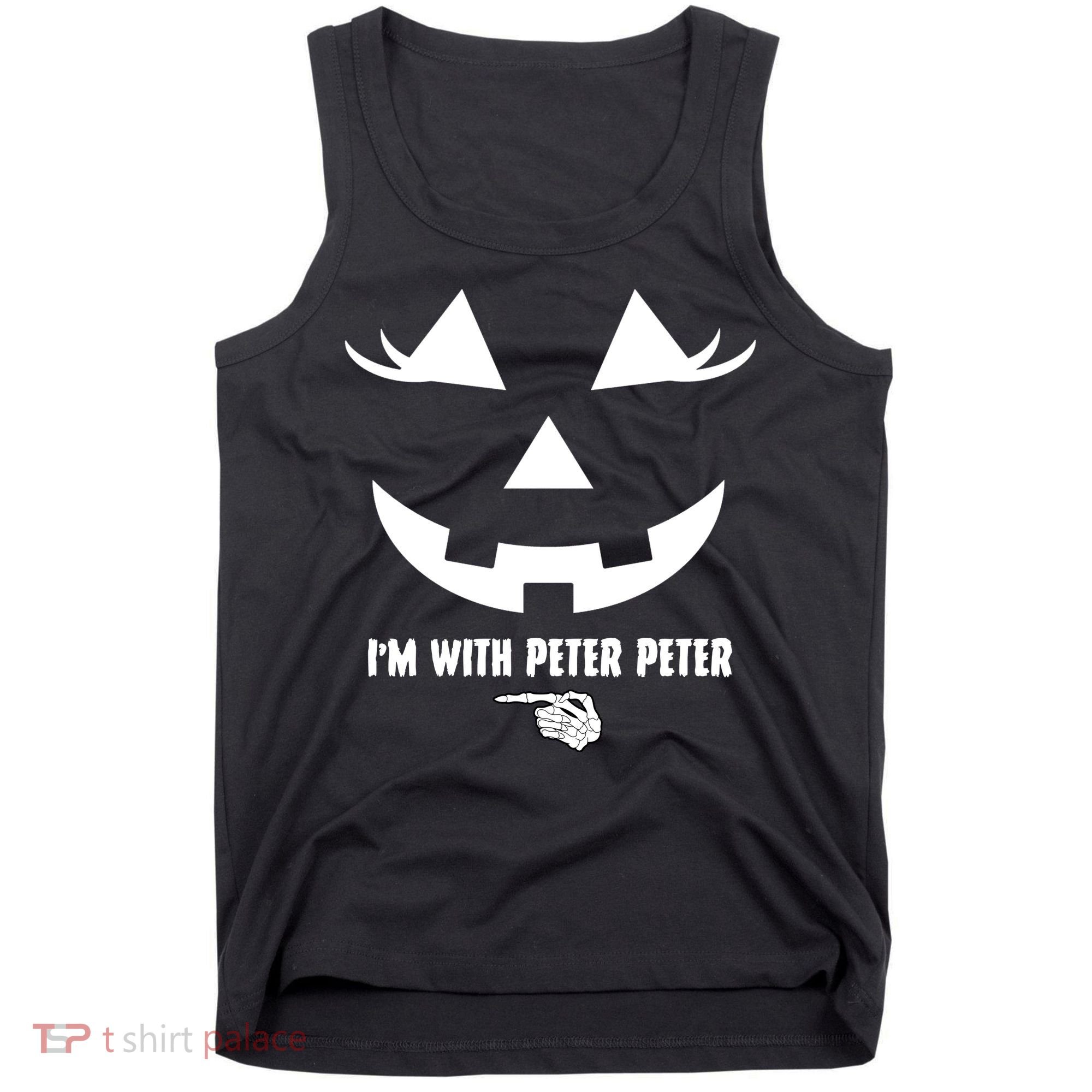 I'm With Peter Peter Skeleton Hand Pointing Matching Halloween Tank Top