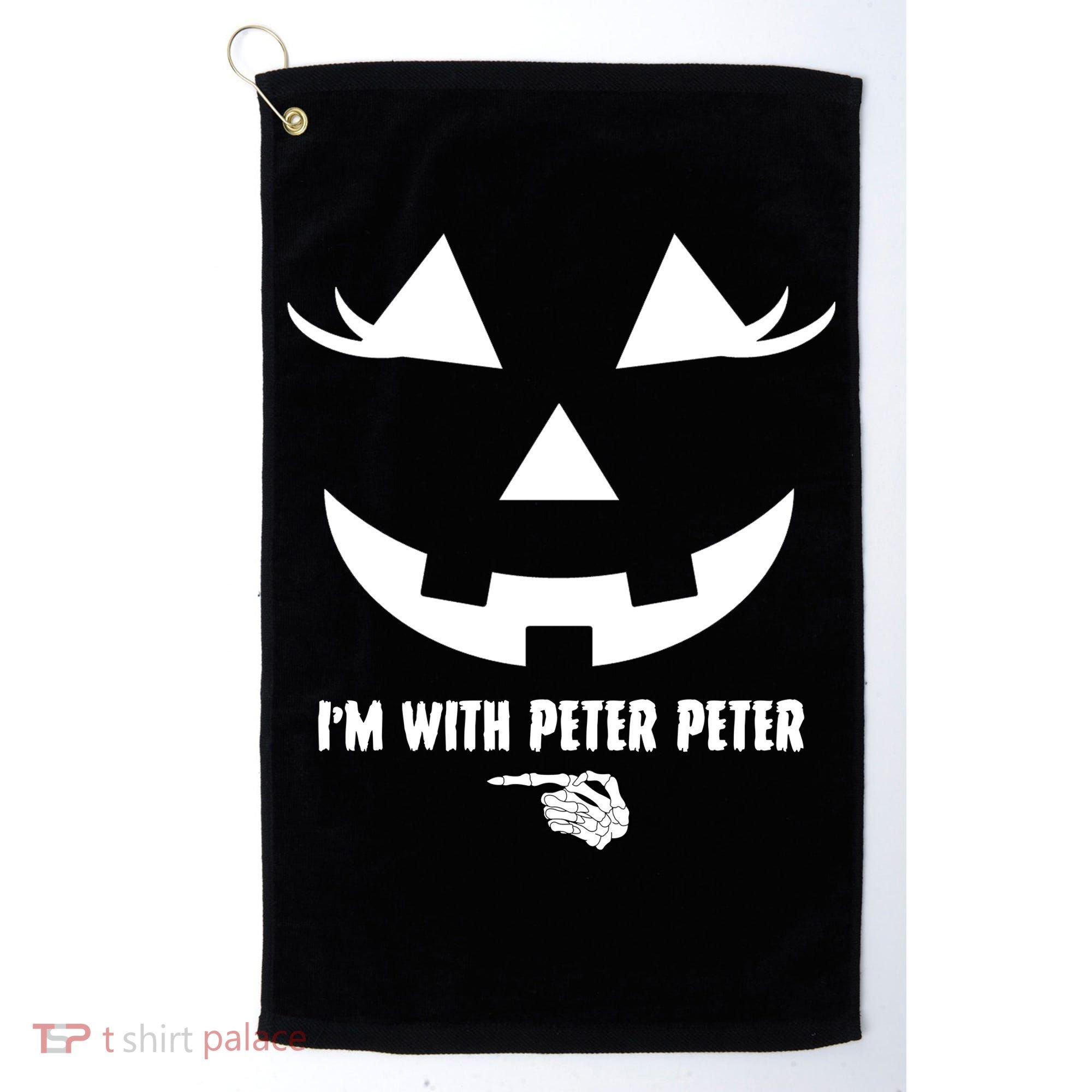 I'm With Peter Peter Skeleton Hand Pointing Matching Halloween Golf Towel