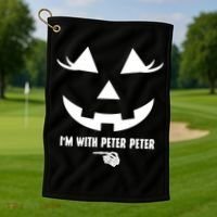 I'm With Peter Peter Skeleton Hand Pointing Matching Halloween Golf Towel thumb 1