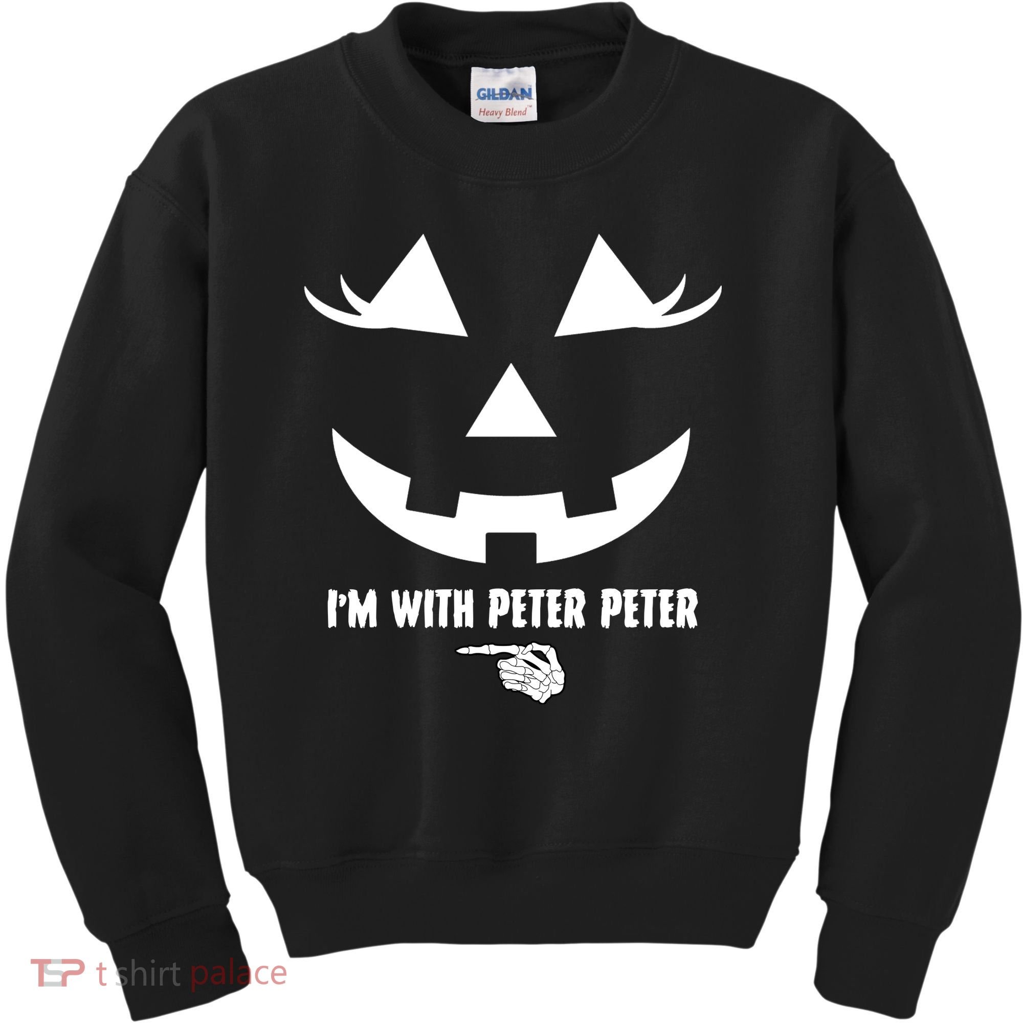 I'm With Peter Peter Skeleton Hand Pointing Matching Halloween Kids Sweatshirt